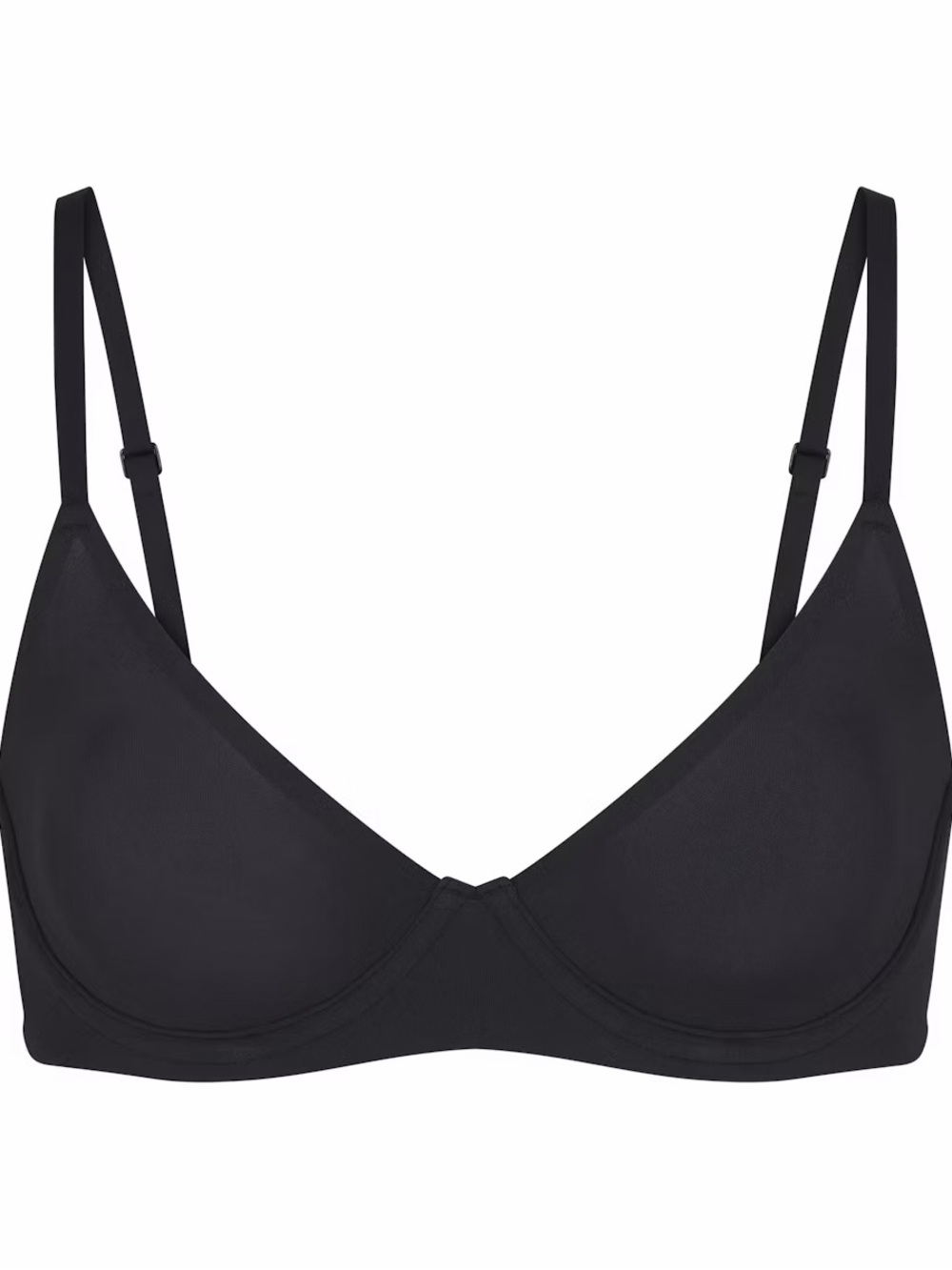 SKIMS Fits Everybody Unlined Demi Bra 36DD Onyx Black NWT
